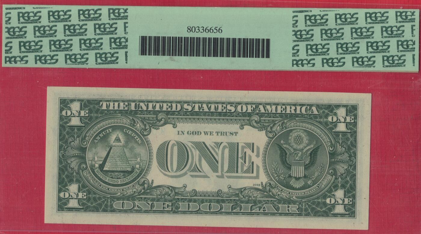 美国1974年1元(圆) 星号补号券(☆号补号券) 朦胧号(无3457) 实物图 UNC