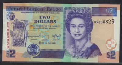 伯利兹(伯里兹)2021年2元 朦胧号(无3457) 实物图 UNC - 伯利兹(伯里兹)2021年2元 朦胧号(无3457) 实物图 UNC