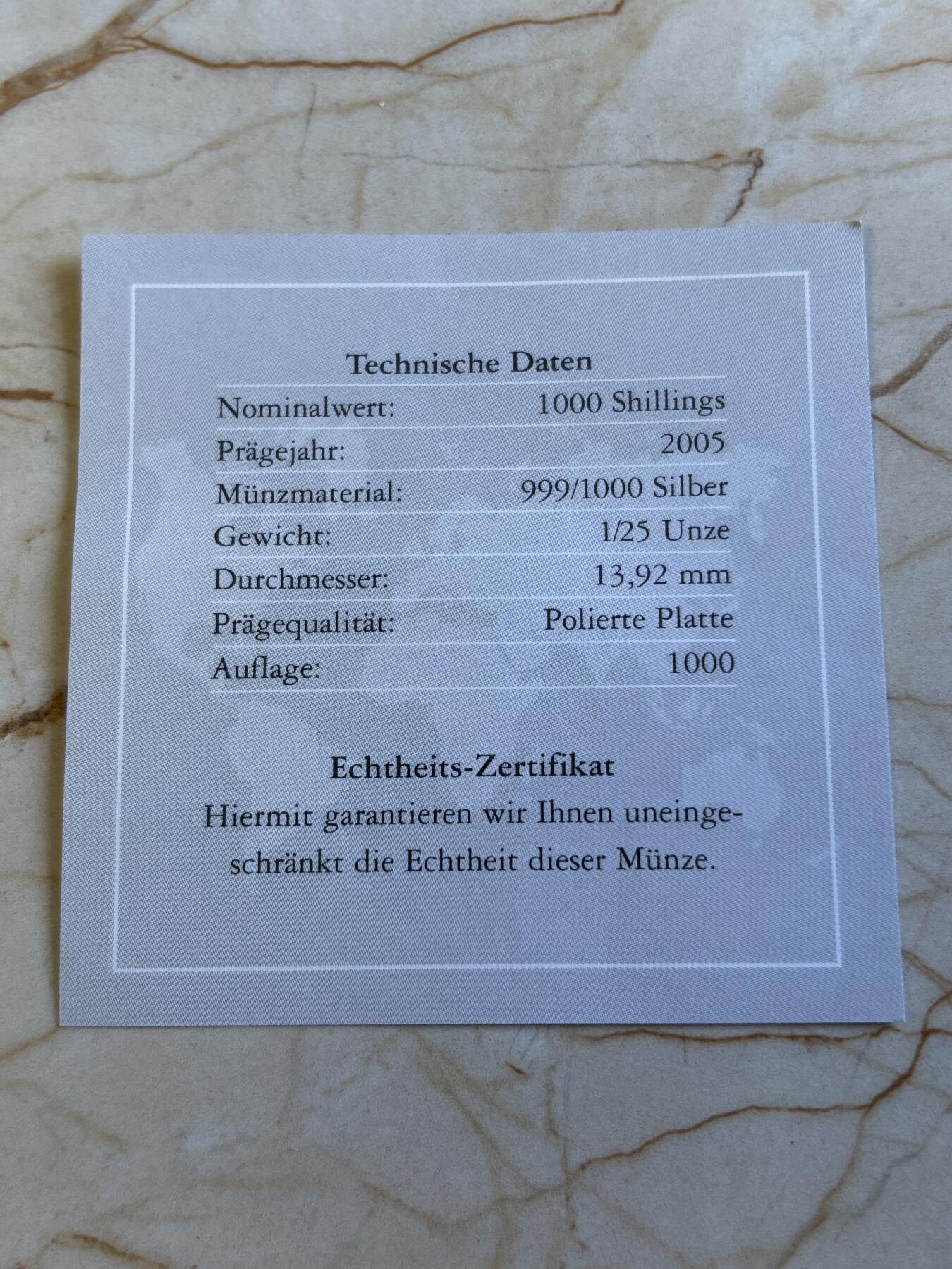 第197期拍卖 索马里2005年印度洋地震和海啸纪念1/25盎司小银币带证书，999银，发行1000枚