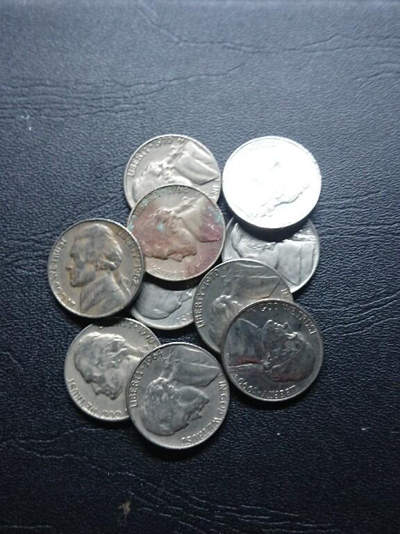 松南世界钱币——260409 美国5美分镍币10枚1