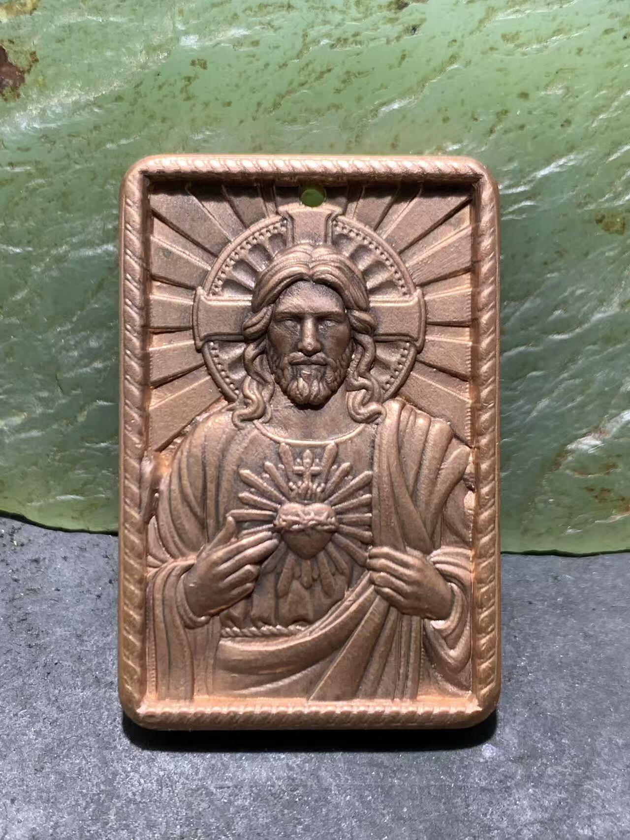 精美紫铜耶稣牌子一个