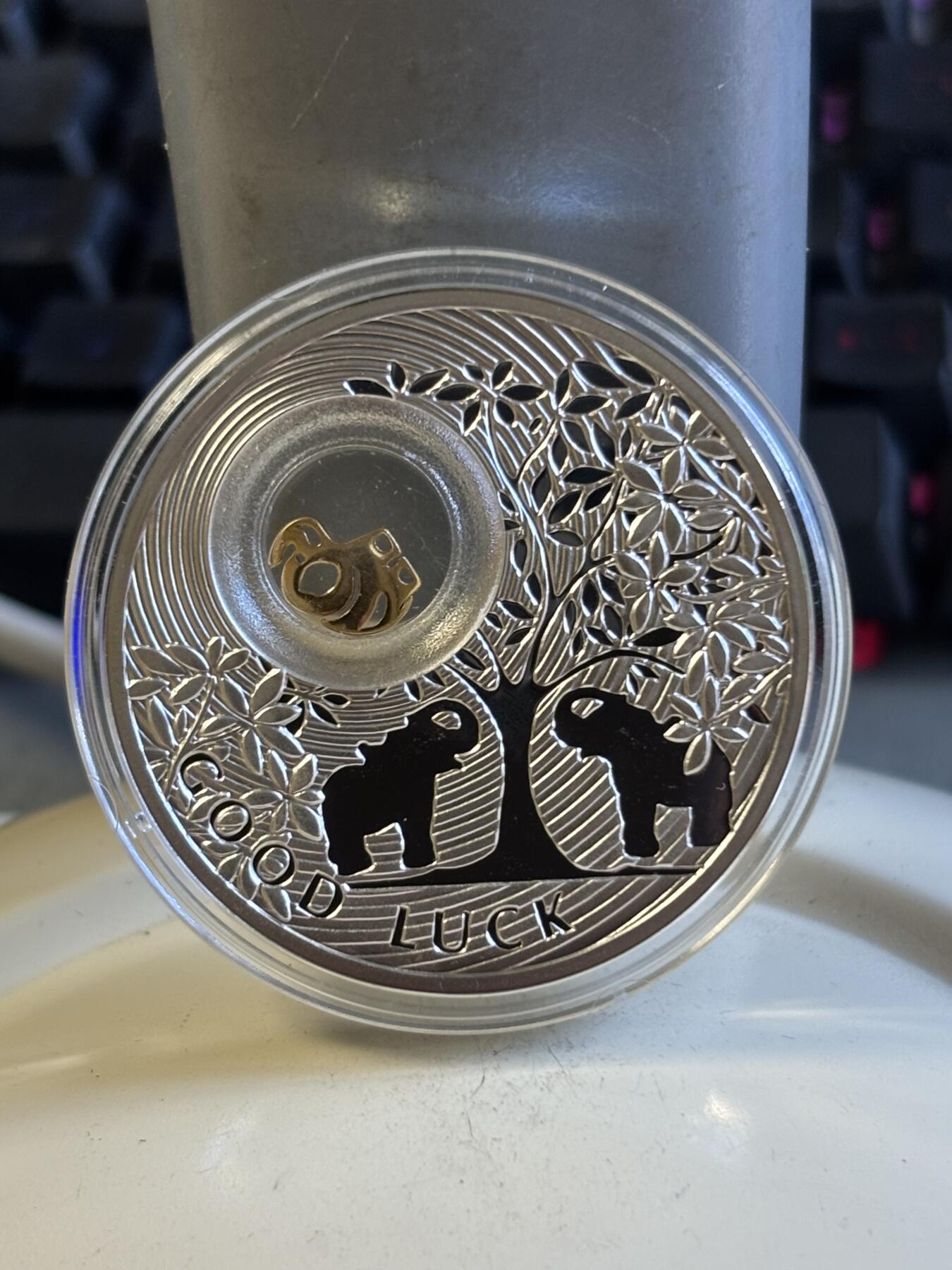 第197期拍卖 库克2009年马泰伊科名画韦尔内霍拉镶嵌天然珍珠银币，925银镶嵌珍珠，25克，30*38毫米，塑料盒有裂痕