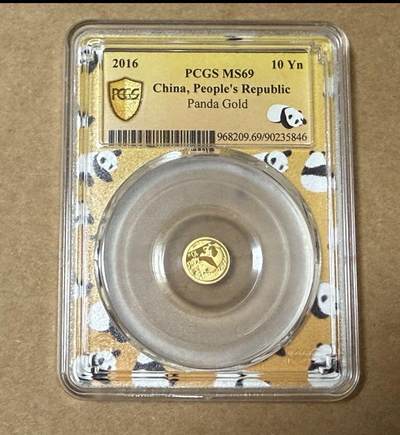 【礼羽收藏】🌏世界钱币拍卖第132期 - 2016年熊猫金币1克定制封装壳PCGS MS69