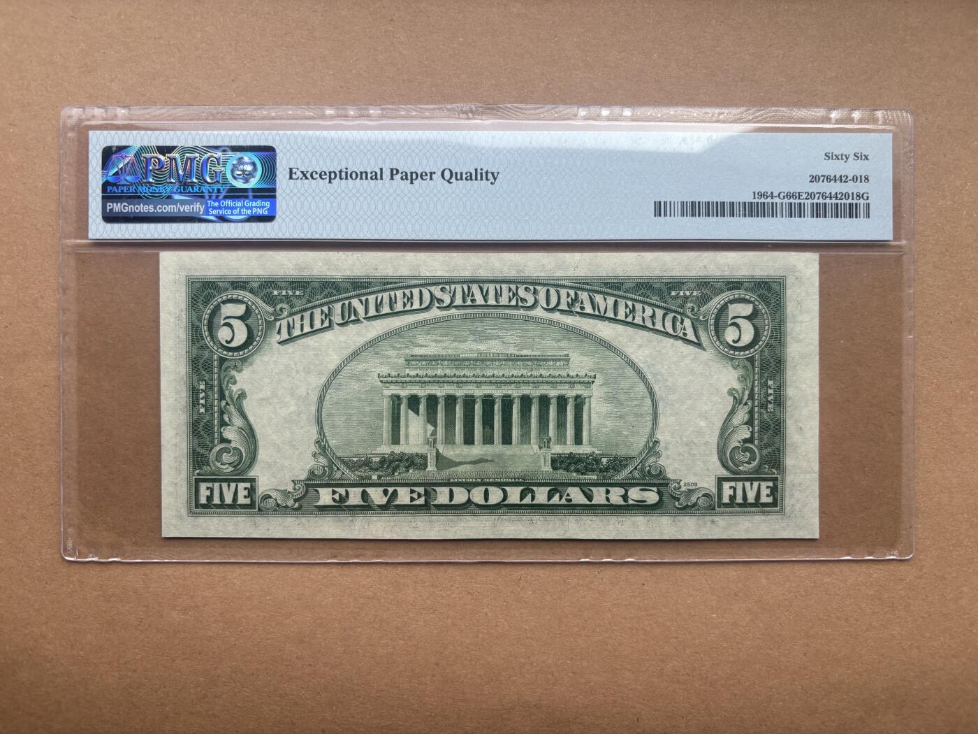 【礼羽收藏】🌏世界钱币拍卖第132期 1950C版 5美 PMG66E 高分