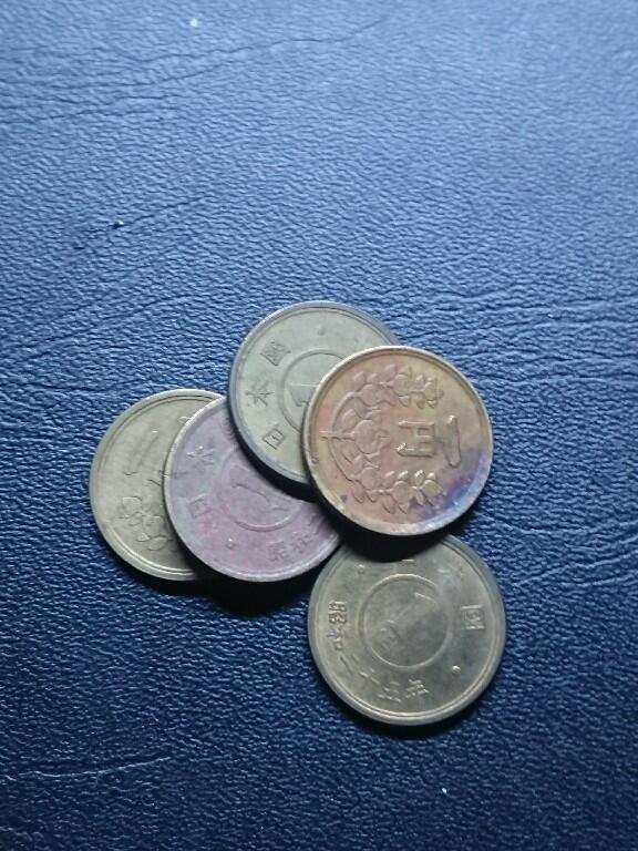 松南世界钱币——260409 日本四十年代1元铜币5枚