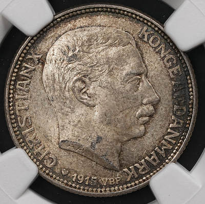 修遠堂世界钱币第111期 - NGC MS63 1915年丹麦海豚1克朗银币
