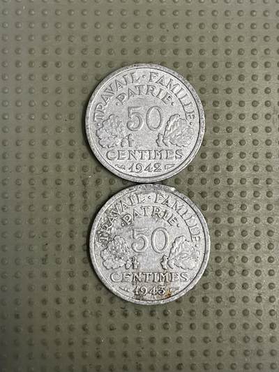 2026年第44场各国散币拍卖（总第194场） - 维希法国50生丁2枚