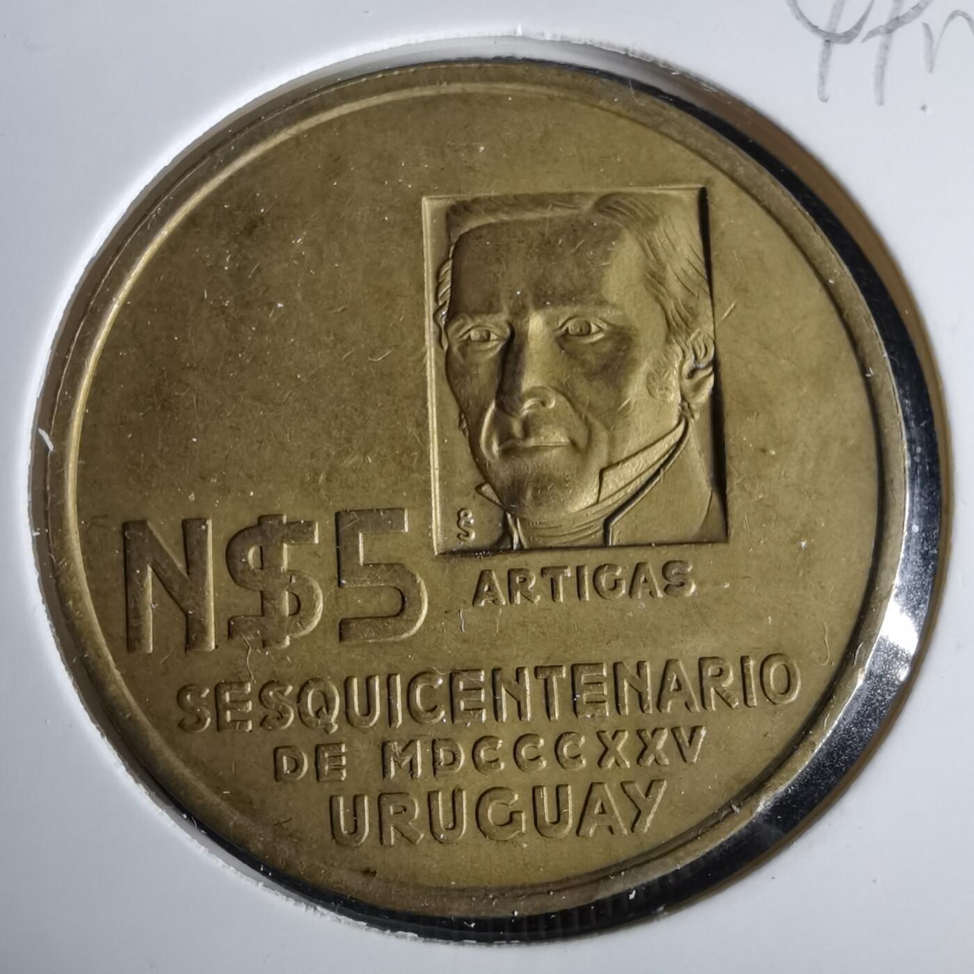 沼泽如烟--第1049场 乌拉圭5比索纪念币