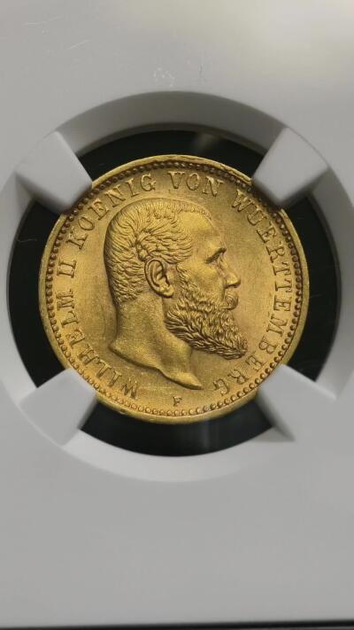 NGC-MS63德国1905年符腾堡10马克金币