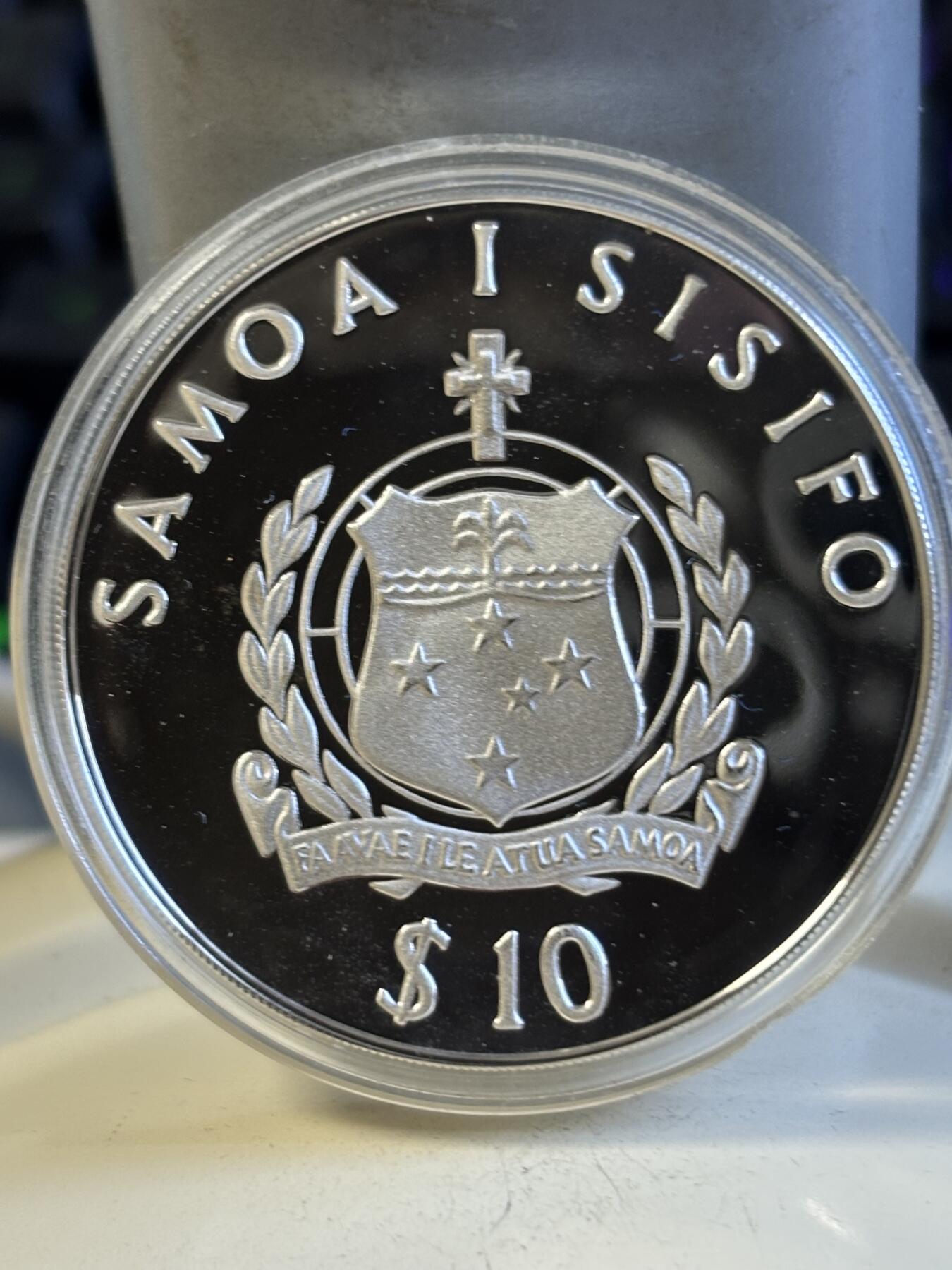 第197期拍卖 萨摩亚1981年 残疾人年罗斯福总统 1元 精制银币，925银，1盎司，