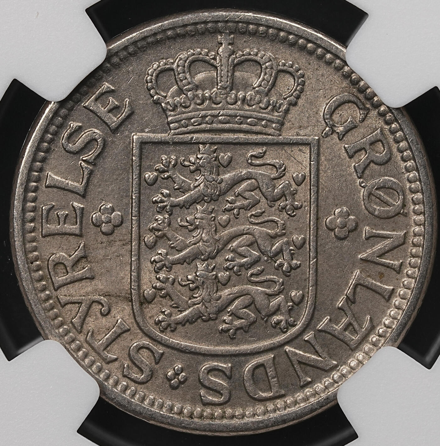 修遠堂世界钱币第111期 NGC MS62 1926年格陵兰25欧尔