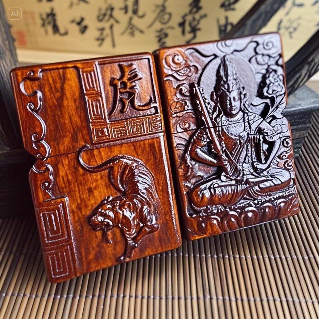 小叶紫檀十二生肖守护神煤油打火机（任选一种）