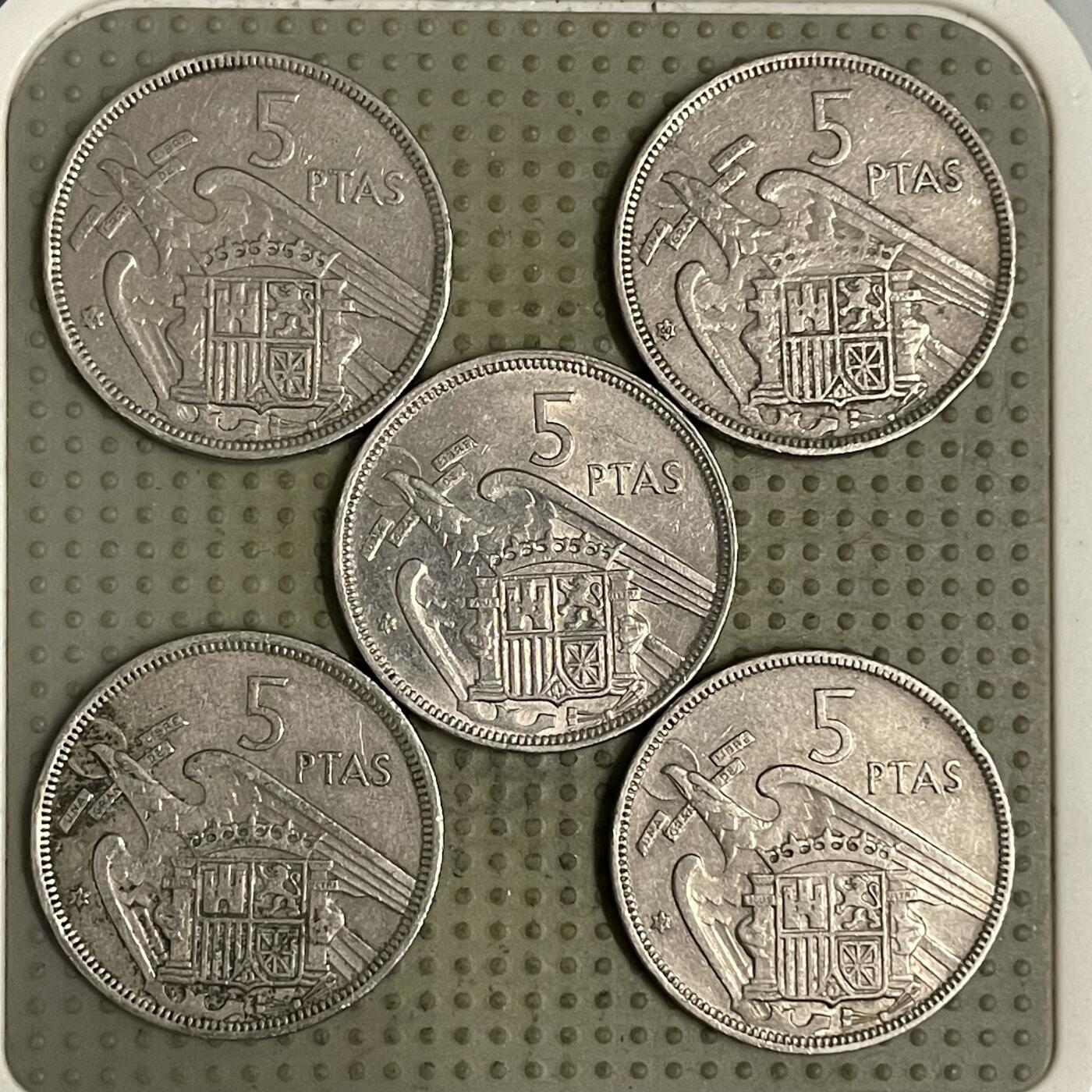 2026年第44场各国散币拍卖（总第194场） 西班牙1957年版5比赛塔5枚