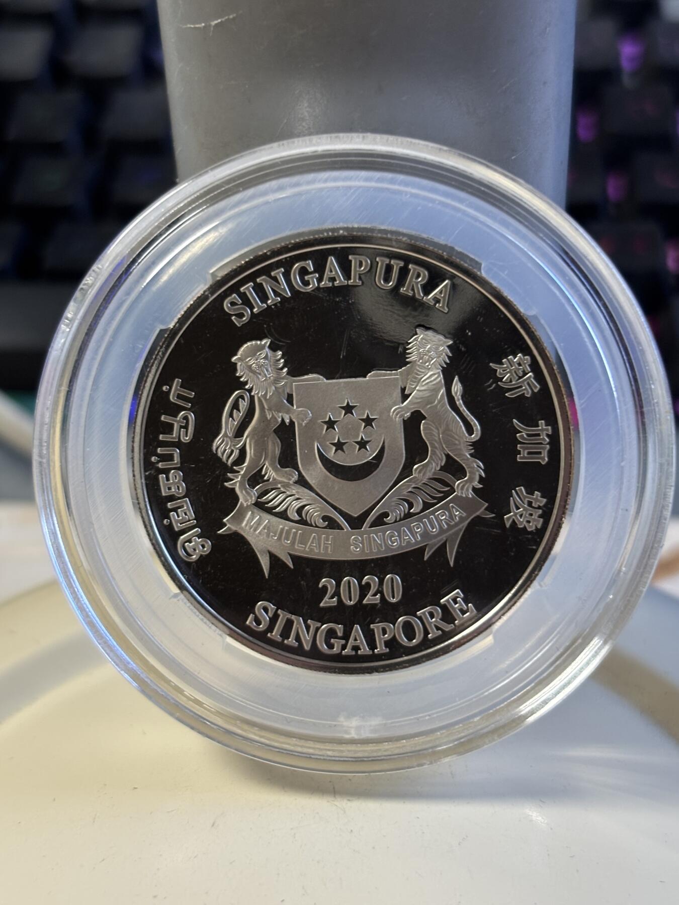 第196期拍卖  新加坡2020年十二生肖鼠年铜镍纪念币无盒无证书