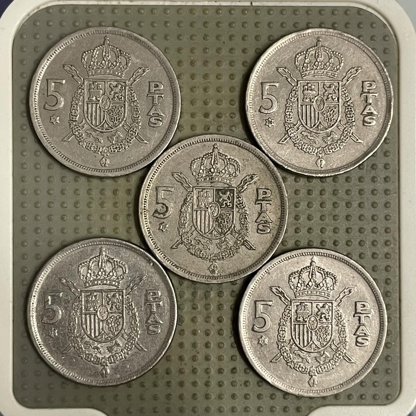 2026年第44场各国散币拍卖（总第194场） 西班牙1975年版5比赛塔5枚