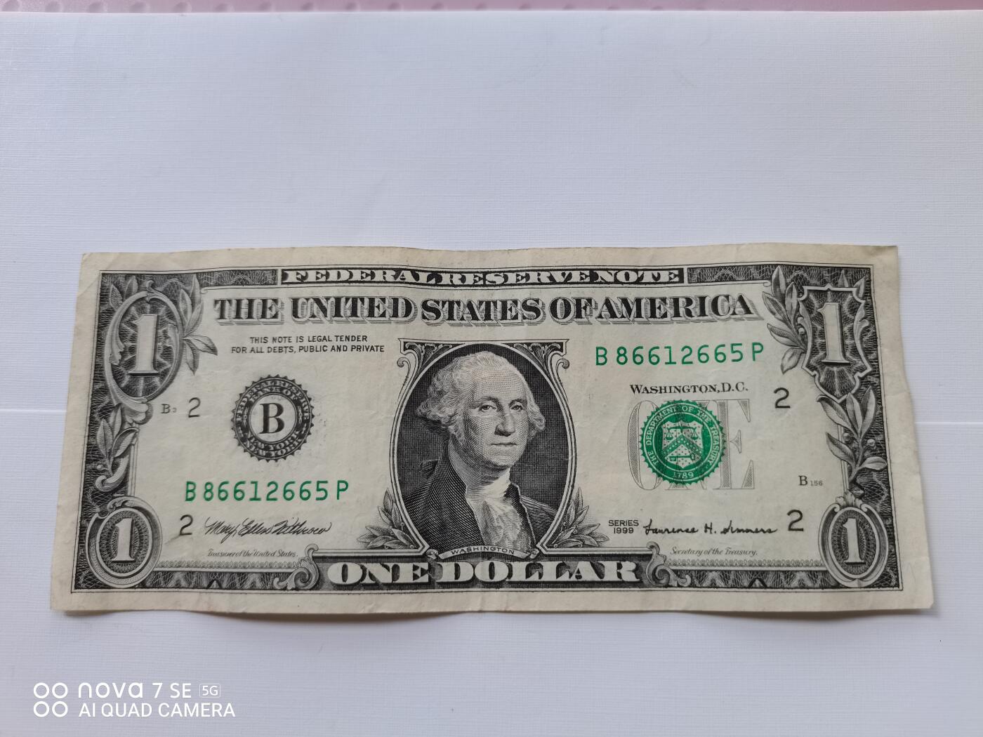 纸币 美国壹圆