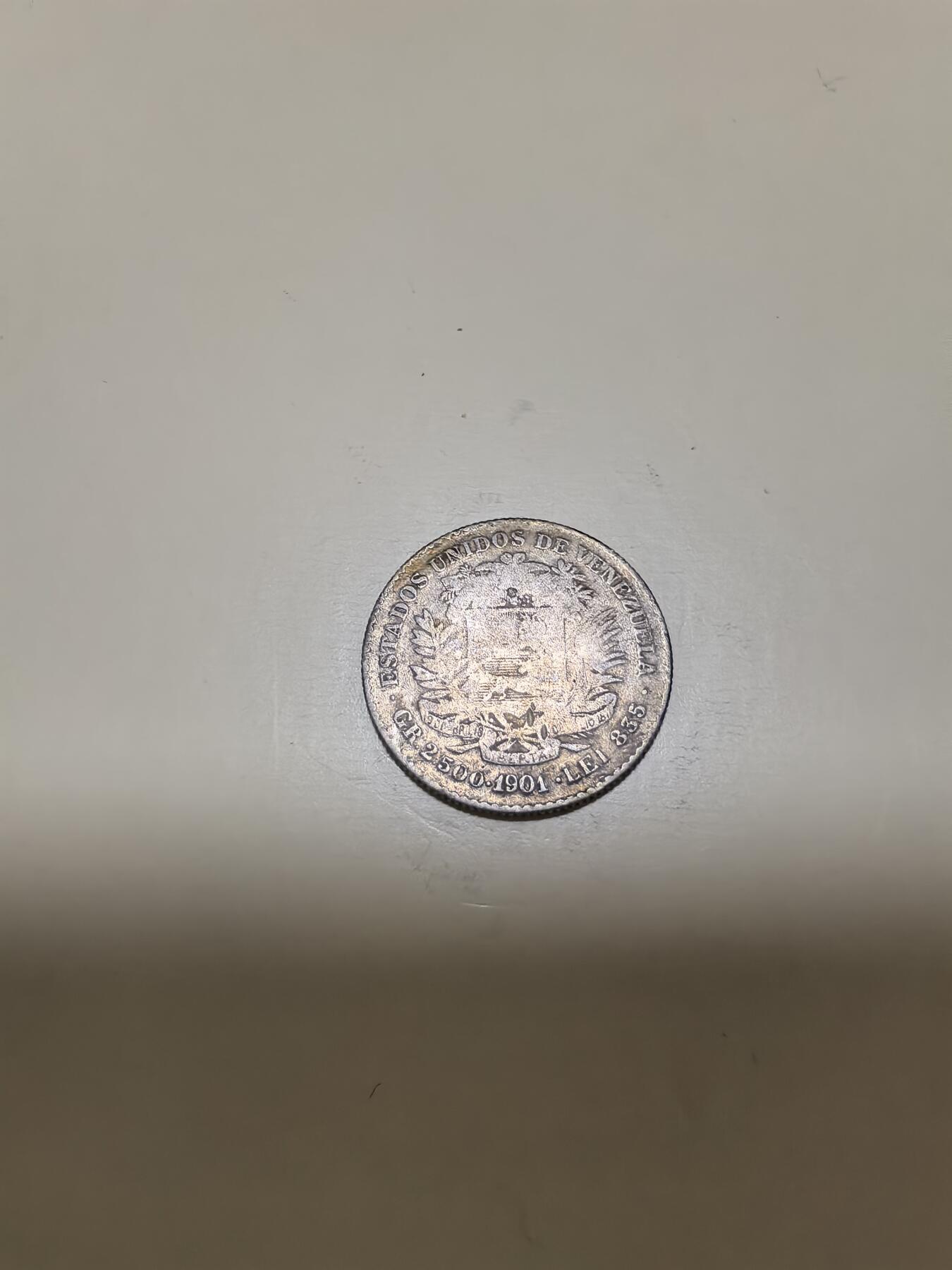 长老汇马年精选第十七场拍卖 1901委内瑞拉50分银币，克书1900美金