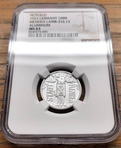 凡希社世界钱币微拍第三百二十二期 - 1923德紧门登1百万马克NGC-MS63