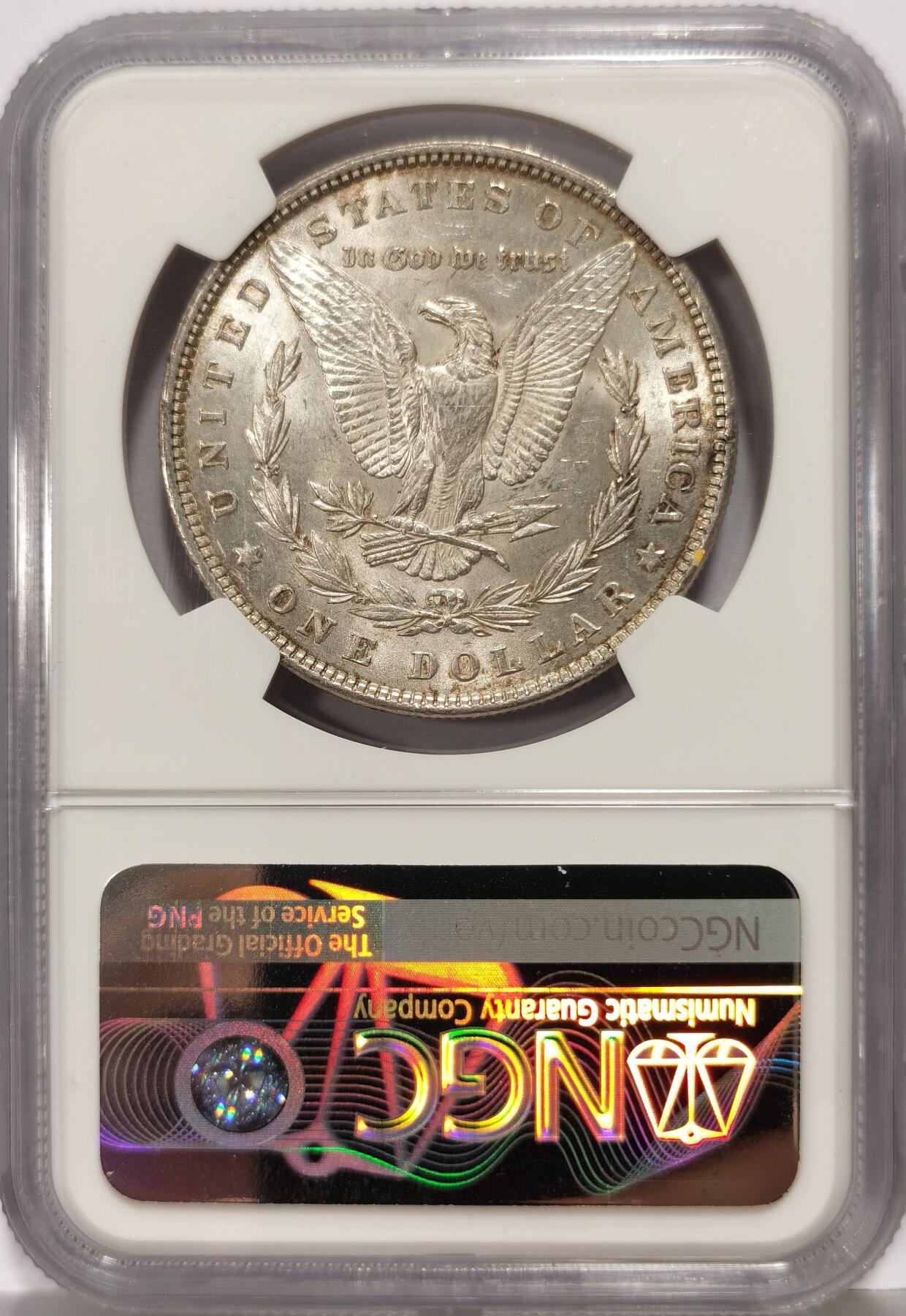 博洋堂世界钱币拍卖第168期（全场包邮） NGC MS62 美国1880年摩根大银币，十字转光，值得入手