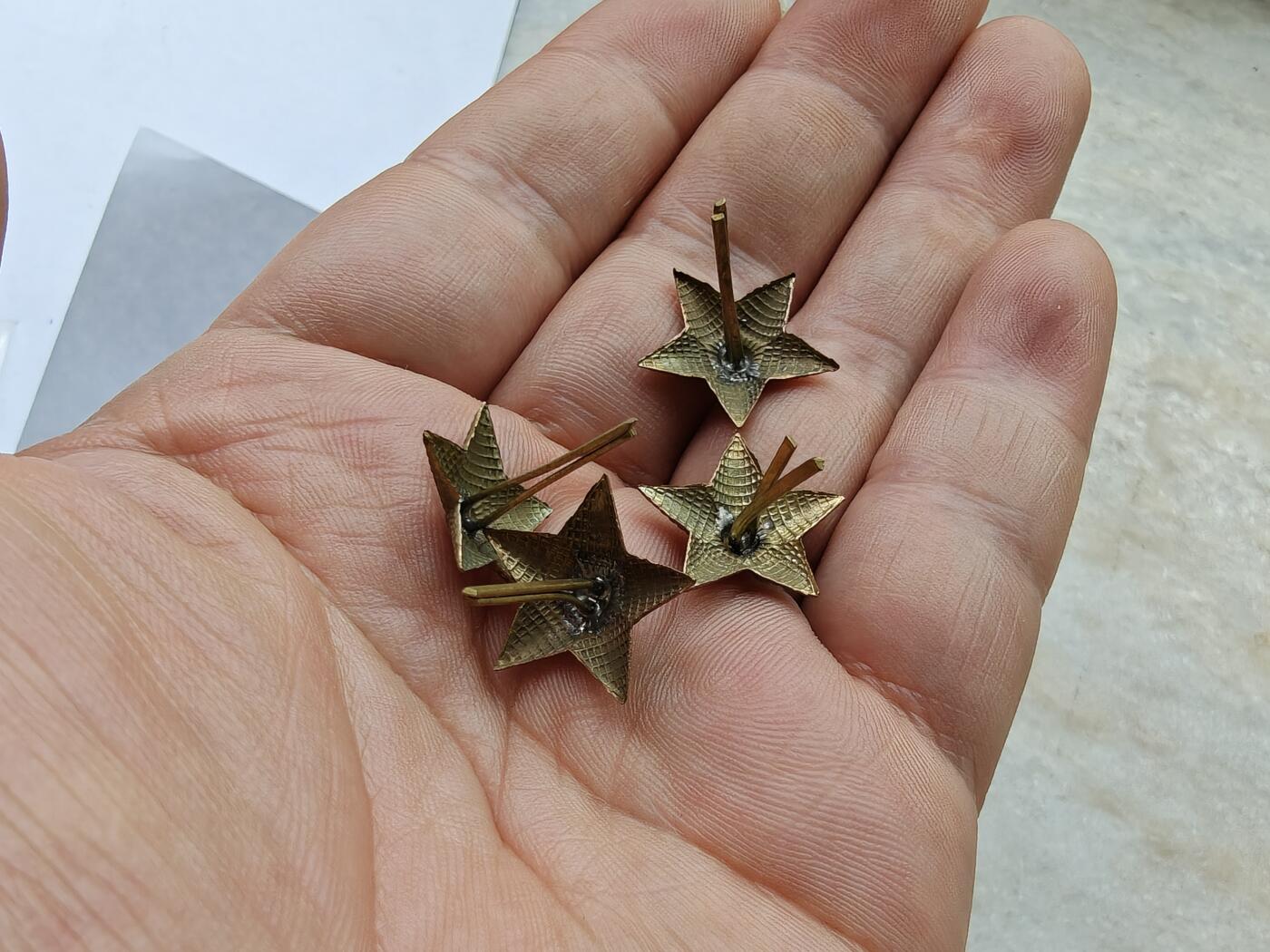 社会主义国家早期徽章符号专拍 铜制五角星四枚