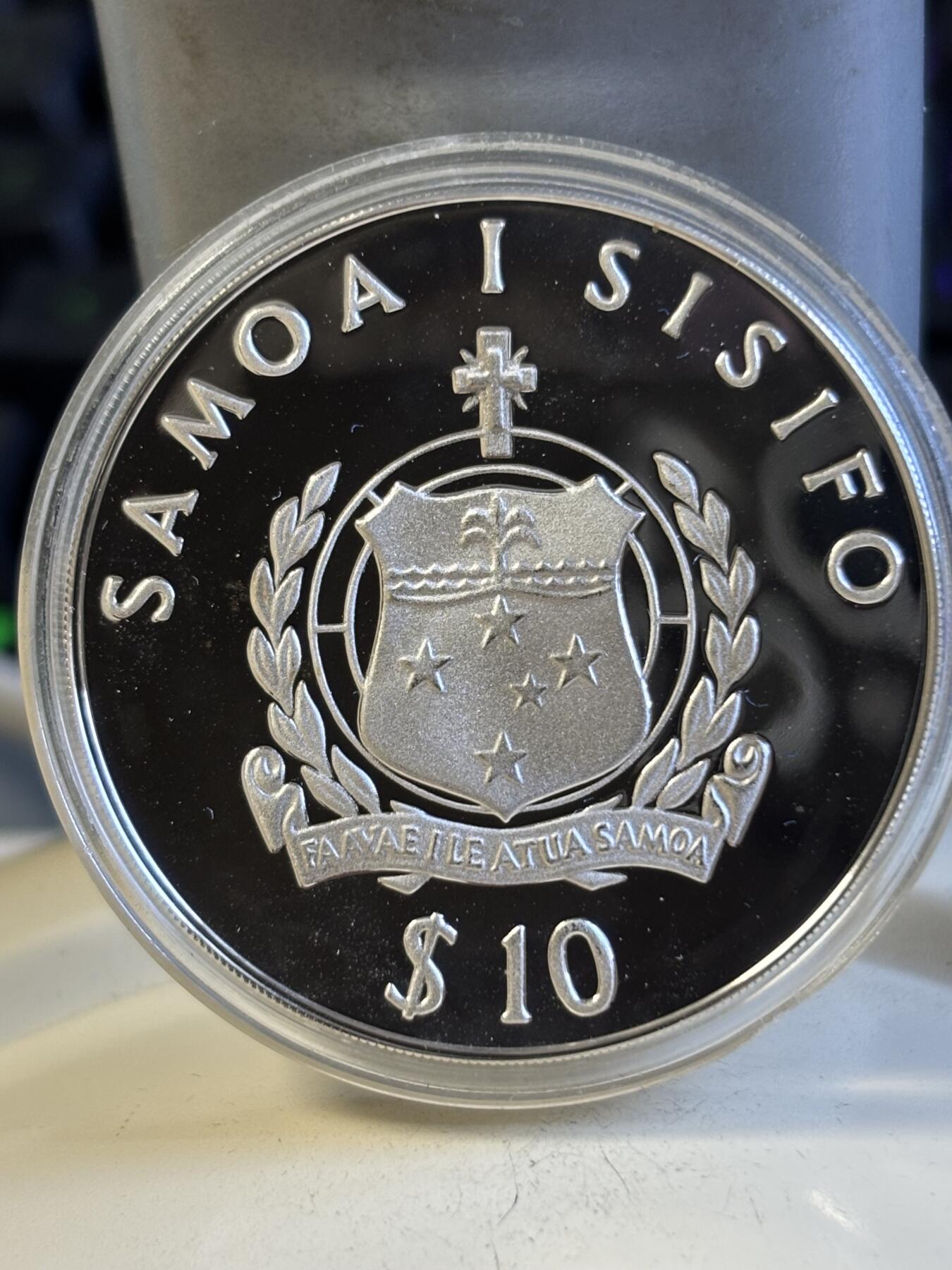 第197期拍卖 萨摩亚1981年 残疾人年罗斯福总统 1元 精制银币，925银，1盎司，