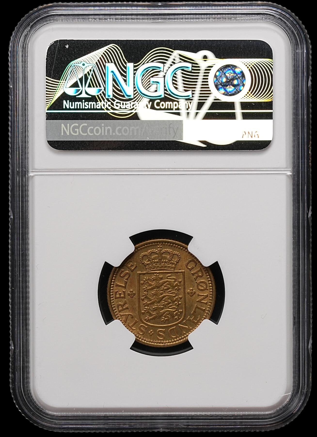 修遠堂世界钱币第111期 NGC MS63 1926年格陵兰50欧尔