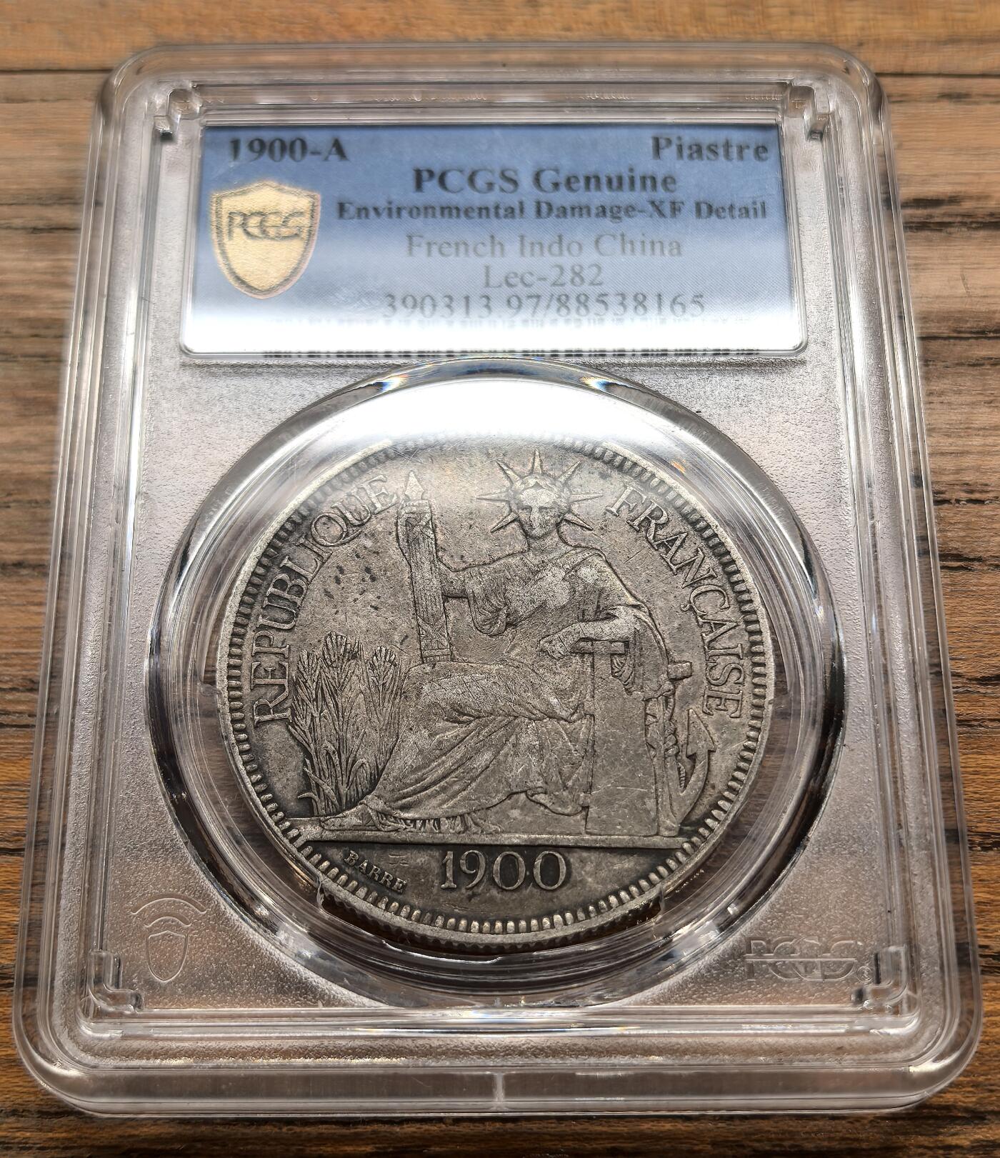 凡希社世界钱币微拍第三百二十二期 1900A法属印度支那皮亚斯特大银PCGS-XFD