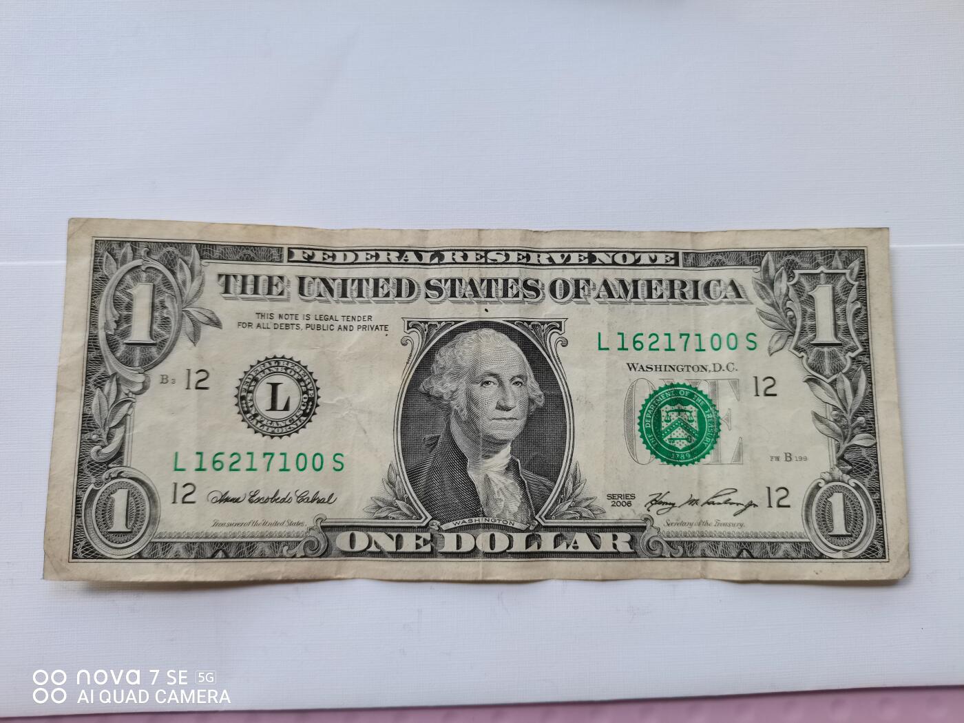 纸币 美国壹圆