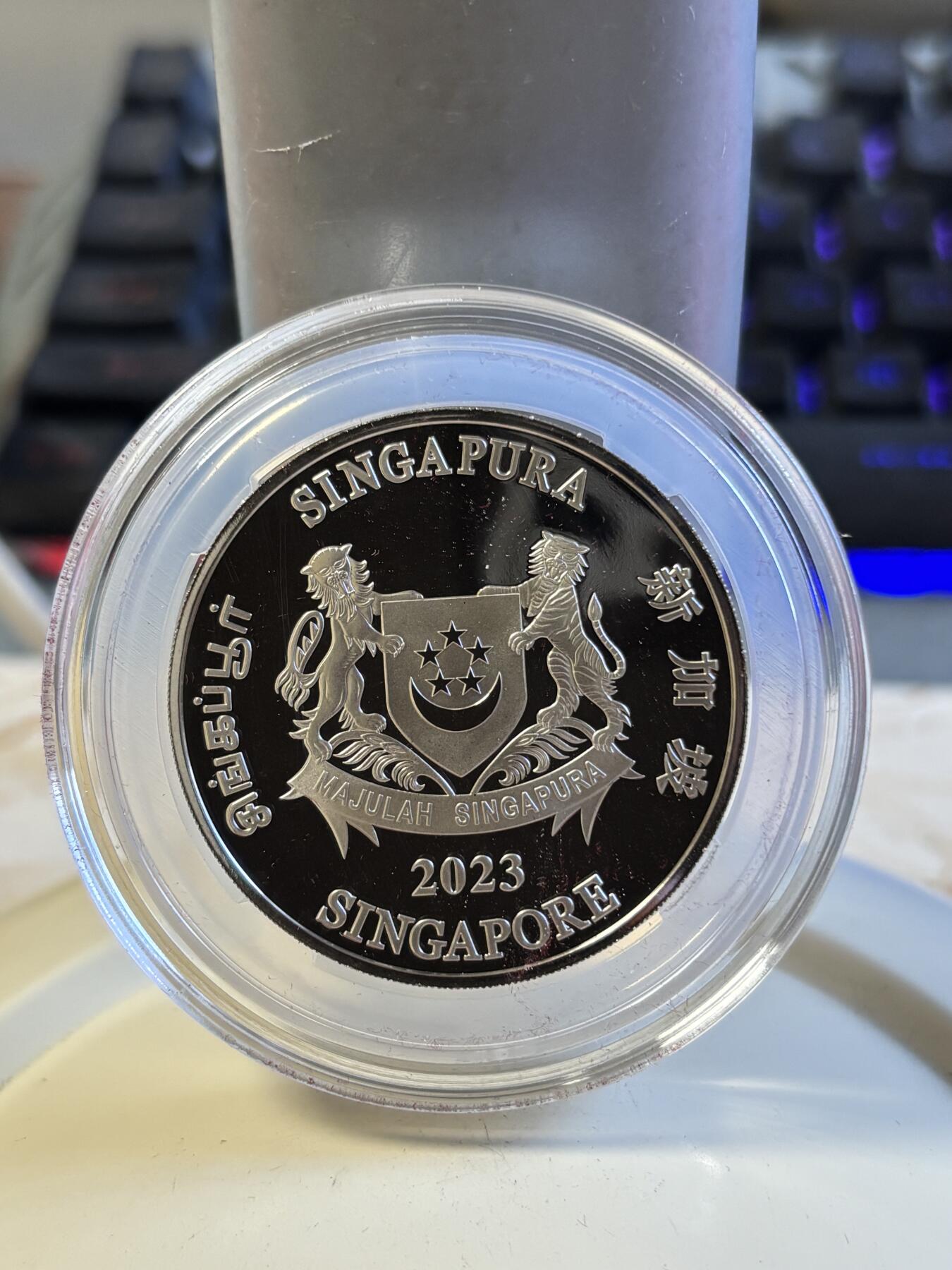 第196期拍卖 新加坡2023年十二生肖兔年铜镍纪念币带盒证书