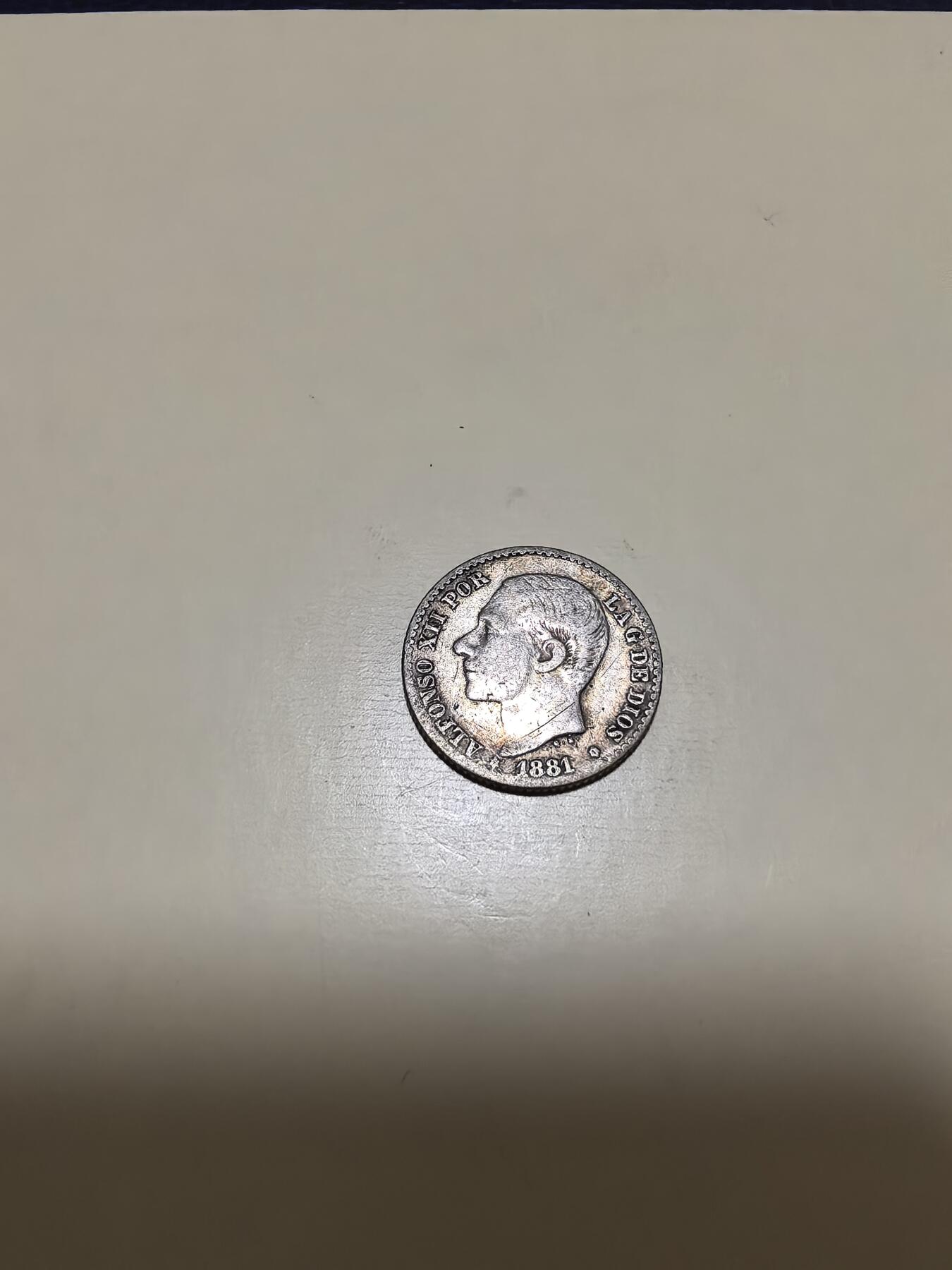 长老汇马年精选第十七场拍卖 1881西班牙阿方索十二世50分银币，2.5克835银（2）