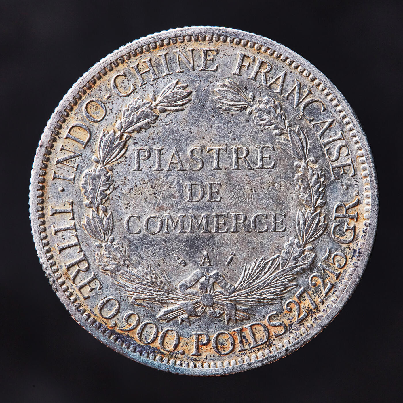 【俄甄集藏】满园春色-2026年(051)04-22星期三 晚 19:30 全场包邮 法属印度支那1889年A版1皮阿斯特加重坐洋大银币，全脸难得，黄油环彩