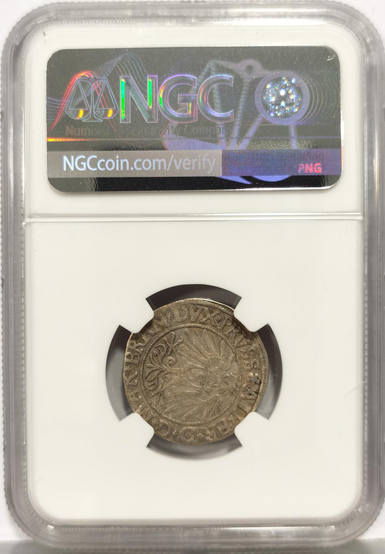 博洋堂世界钱币拍卖第168期（全场包邮） NGC AU53 德国普鲁士1538年1Grosch银币