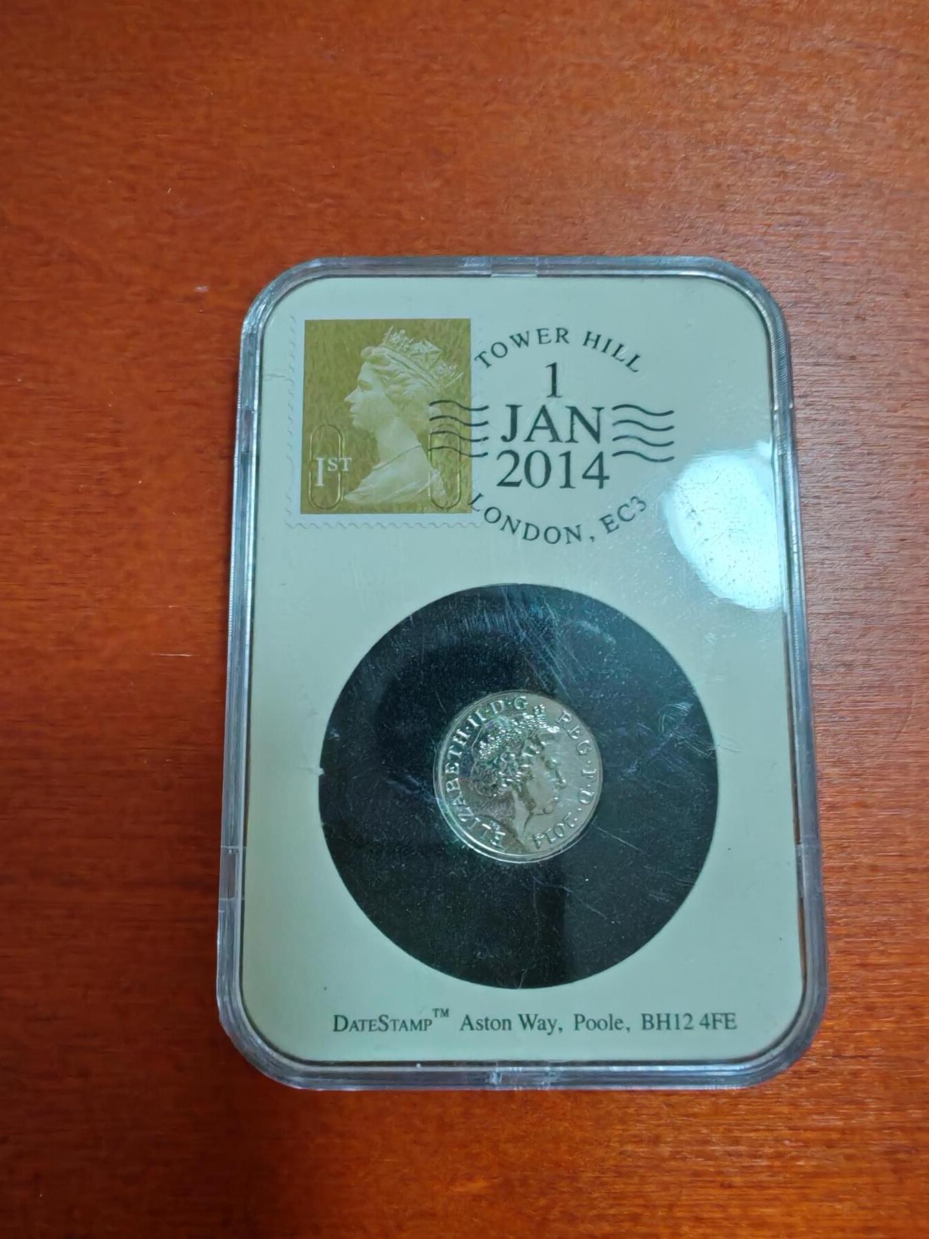 长老汇马年精选第十七场拍卖 2014英国造币厂与皇家邮局联合发行邮币5便士首日封装币