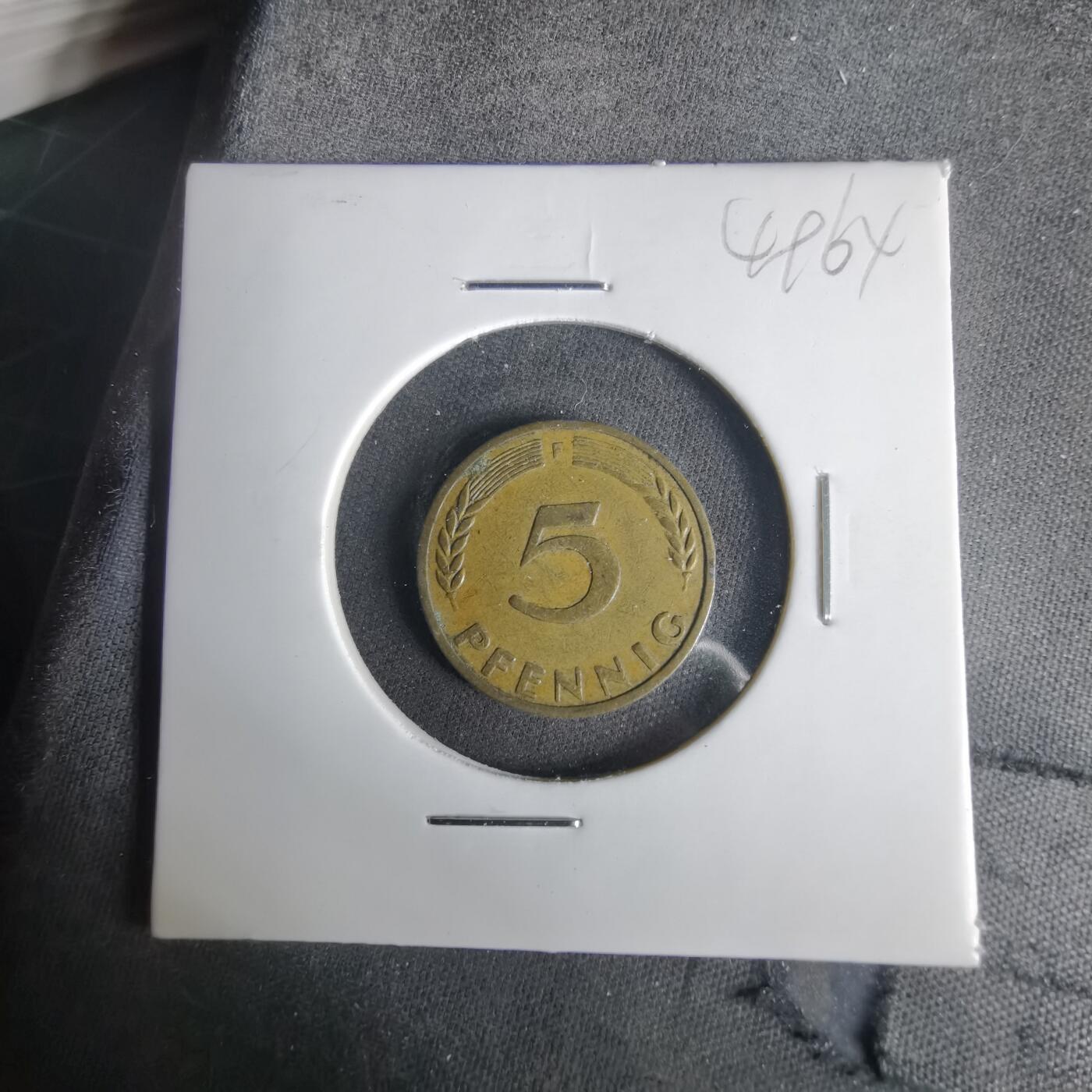 沼泽如烟--第1049场 德国1949年5芬尼银行版