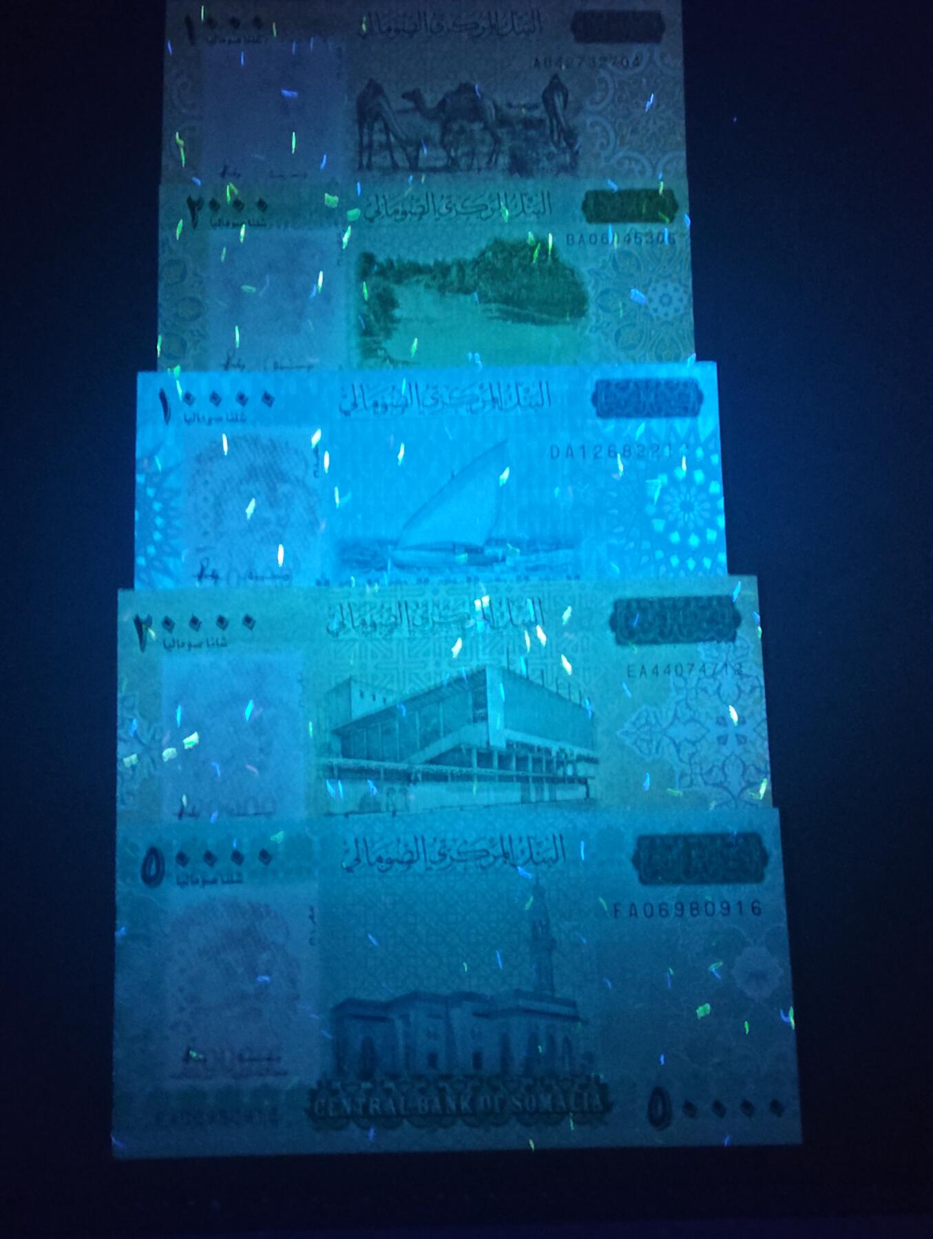 2026四月第二期，总第223期 索马里2010未发行版1000+2000+10000+20000+50000先令UNC套钞 苏丹代印但索马里没钱付印钞费所以就一直寄存在仓库里 苏丹内战爆发后被阿兵哥抢了仓库流落市场 真是东非的一对卧龙凤雏（哭笑不得）