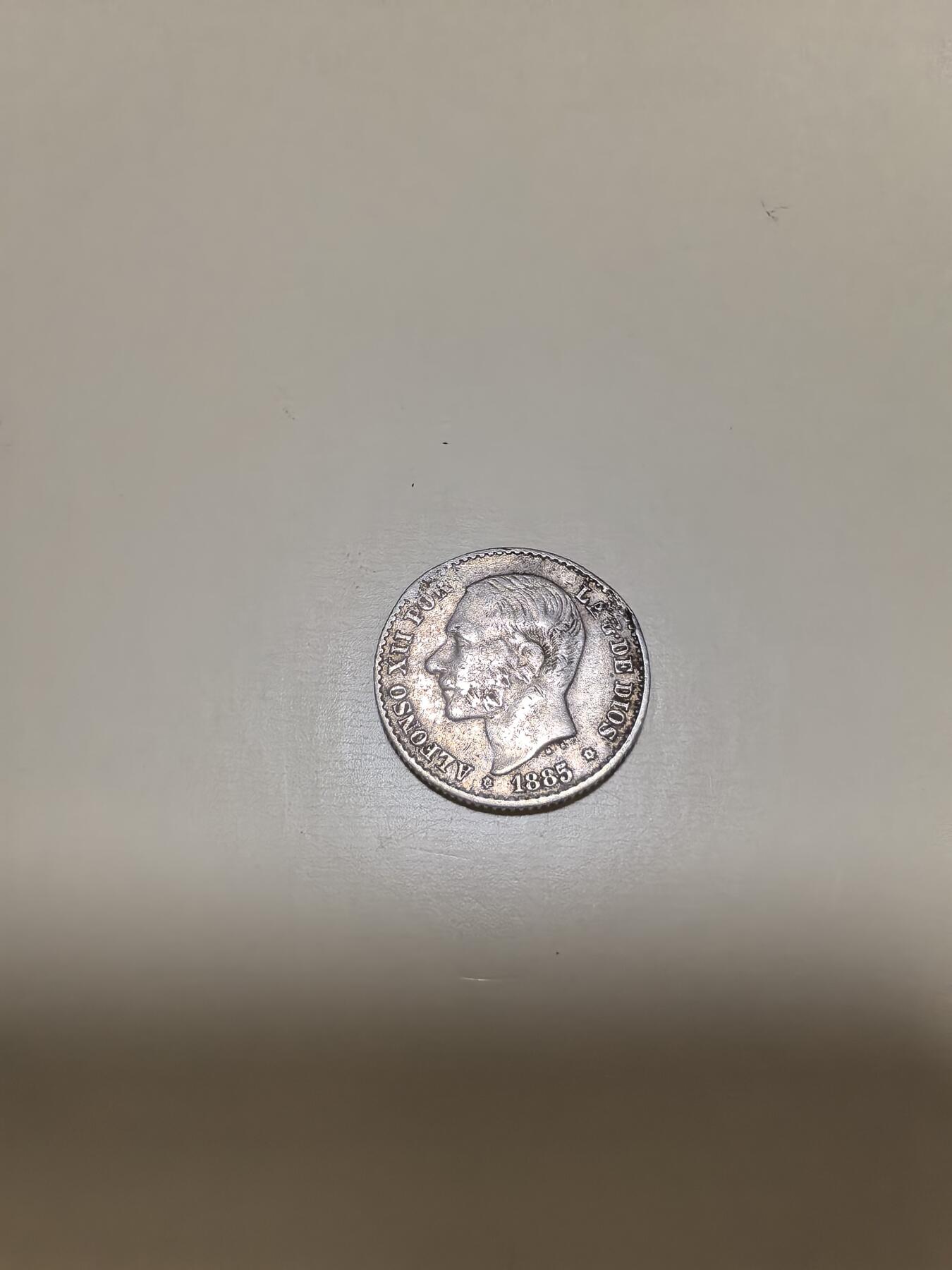 长老汇马年精选第十七场拍卖 1885西班牙阿方索十二世50分银币，2.5克835银，不到150万枚（1）