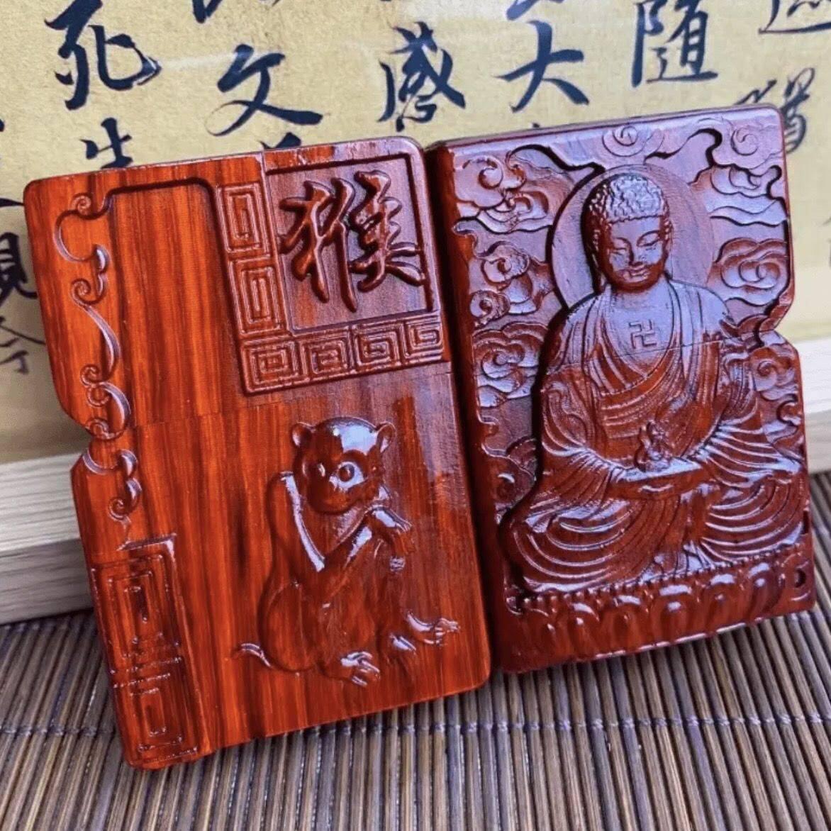 小叶紫檀十二生肖守护神煤油打火机（任选一种）