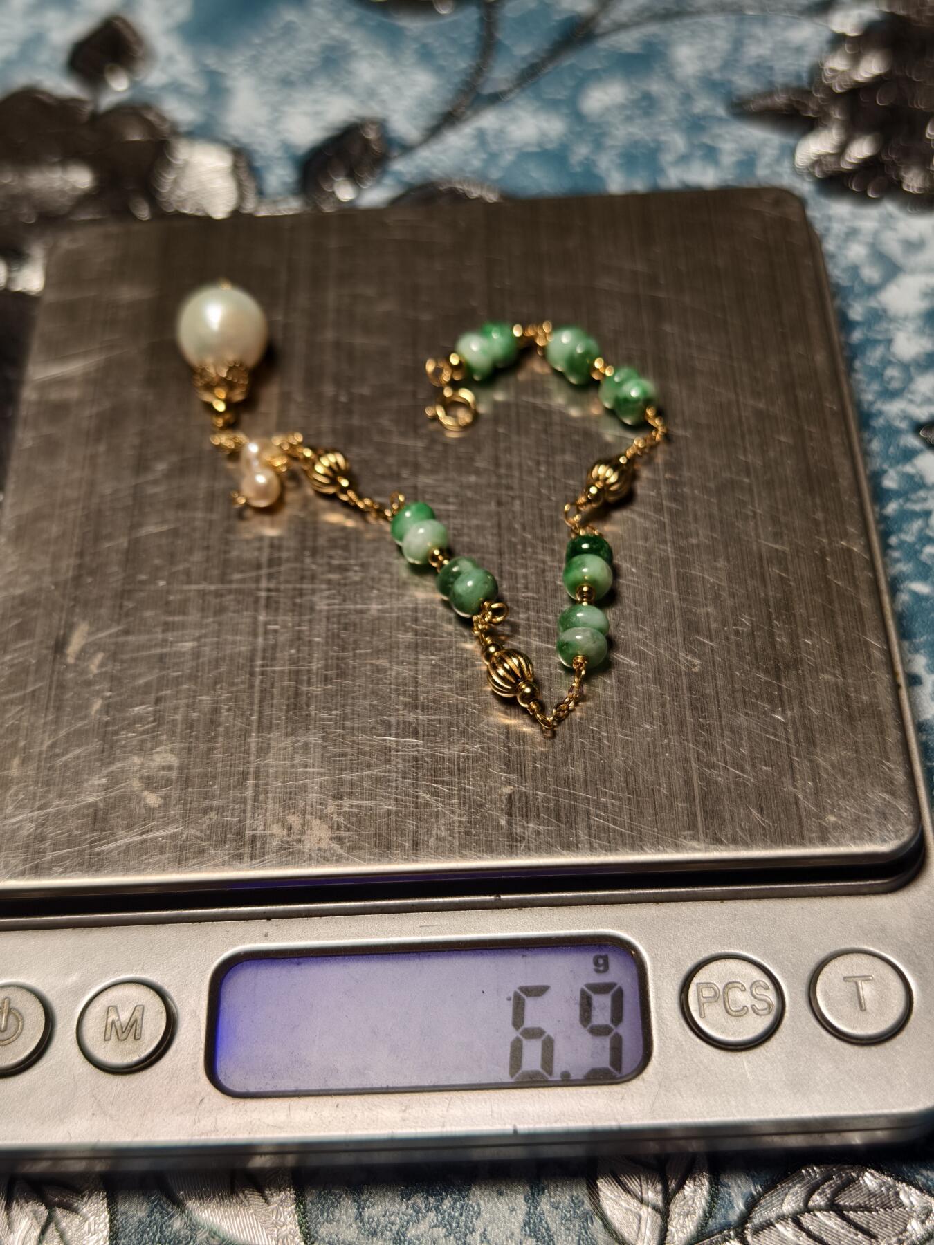 抚柳草堂-第二十四期章牌钱币  奖章勋章 满百包邮 放漏专场 珍珠翡翠银手链 天然a货翡翠 天然珍珠 925银镀金手链 天然材质 假一赔十 上手显白 百搭款式 总重6.9g