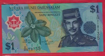 文莱2007年1林吉特 塑料钞 无47 实物图 UNC - 文莱2007年1林吉特 塑料钞 无47 实物图 UNC