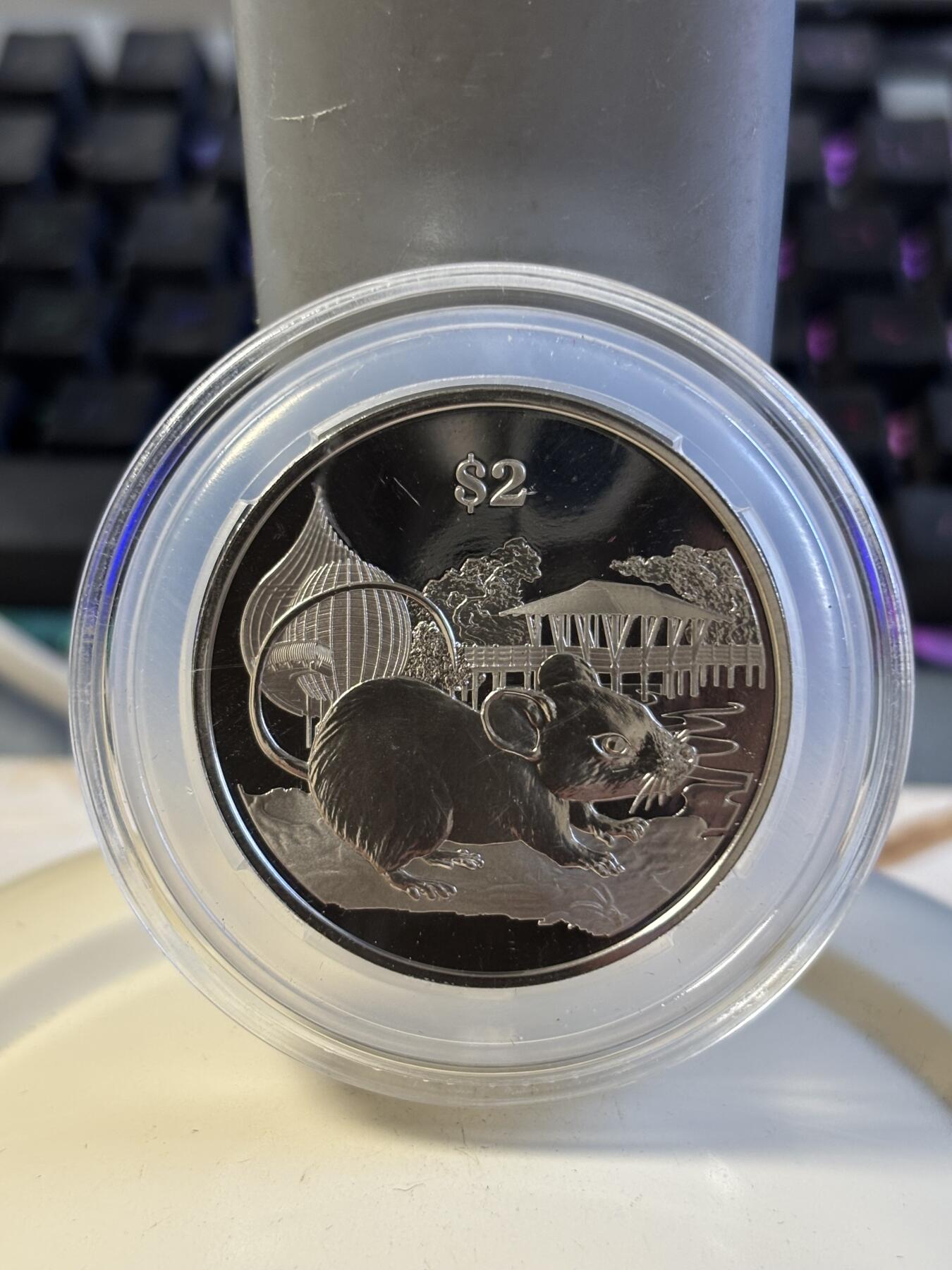 第196期拍卖  新加坡2020年十二生肖鼠年铜镍纪念币无盒无证书