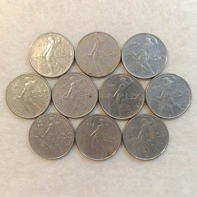 君烨收藏 0元起拍 散币场 每天一场 可留存 第24场 周日发货 - 27意大利50里拉10枚