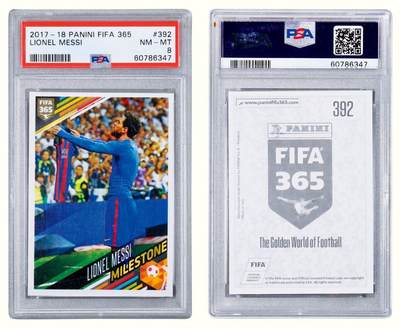 中贸圣佳2026四季・迎春拍卖会 六盈堂藏泉 钱币 证章 卡牌专场 - 帕尼尼 FIFA365 官方收藏贴纸-利昂内尔·梅西/里程碑