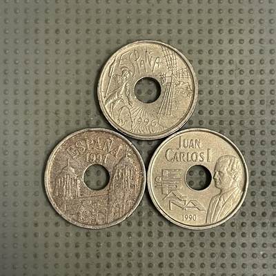 2026年第44场各国散币拍卖（总第194场） - 西班牙25比赛塔纪念币3枚