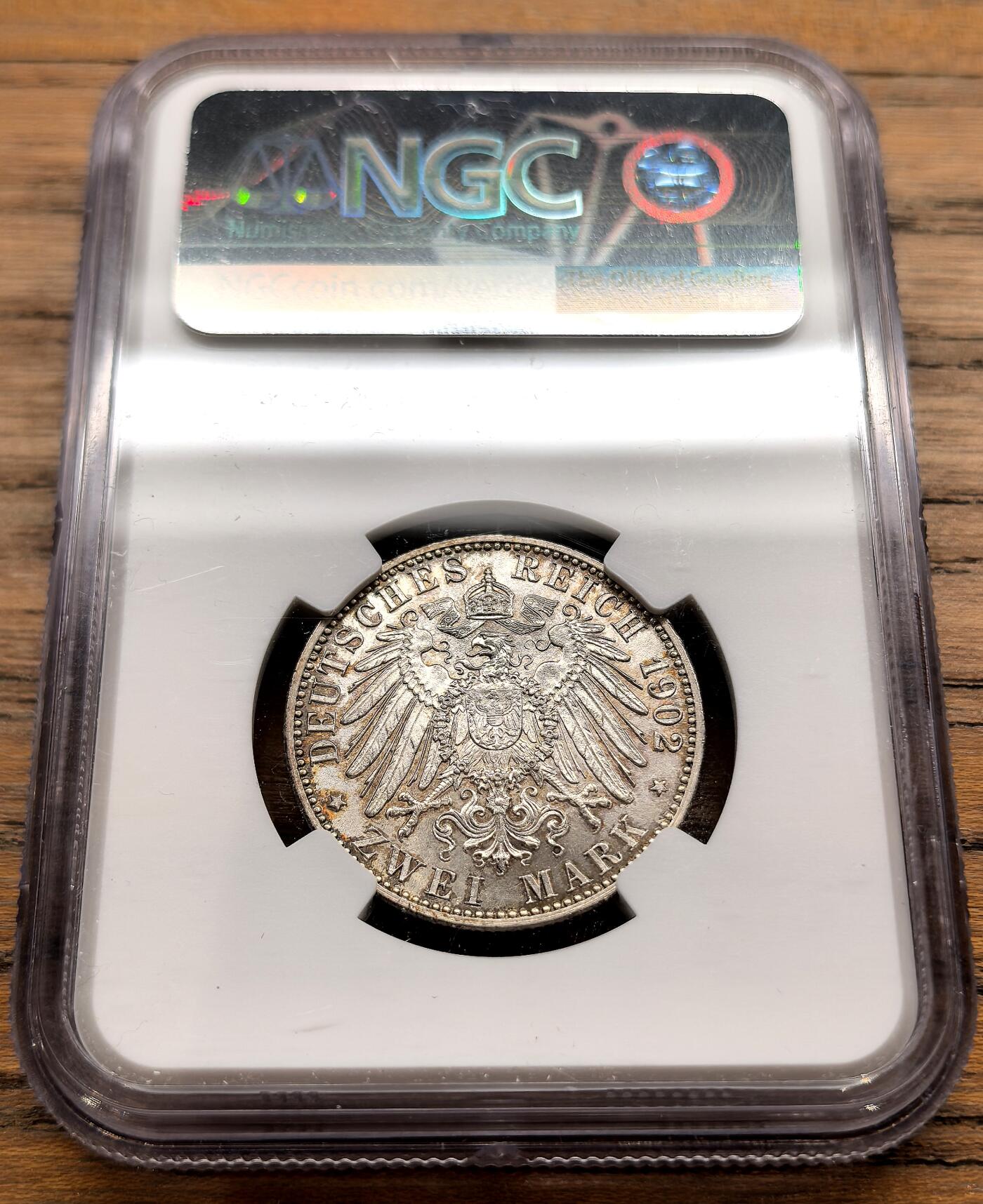 凡希社世界钱币微拍第三百二十二期 1902德国巴登2马克纪念银币NGC-MS64