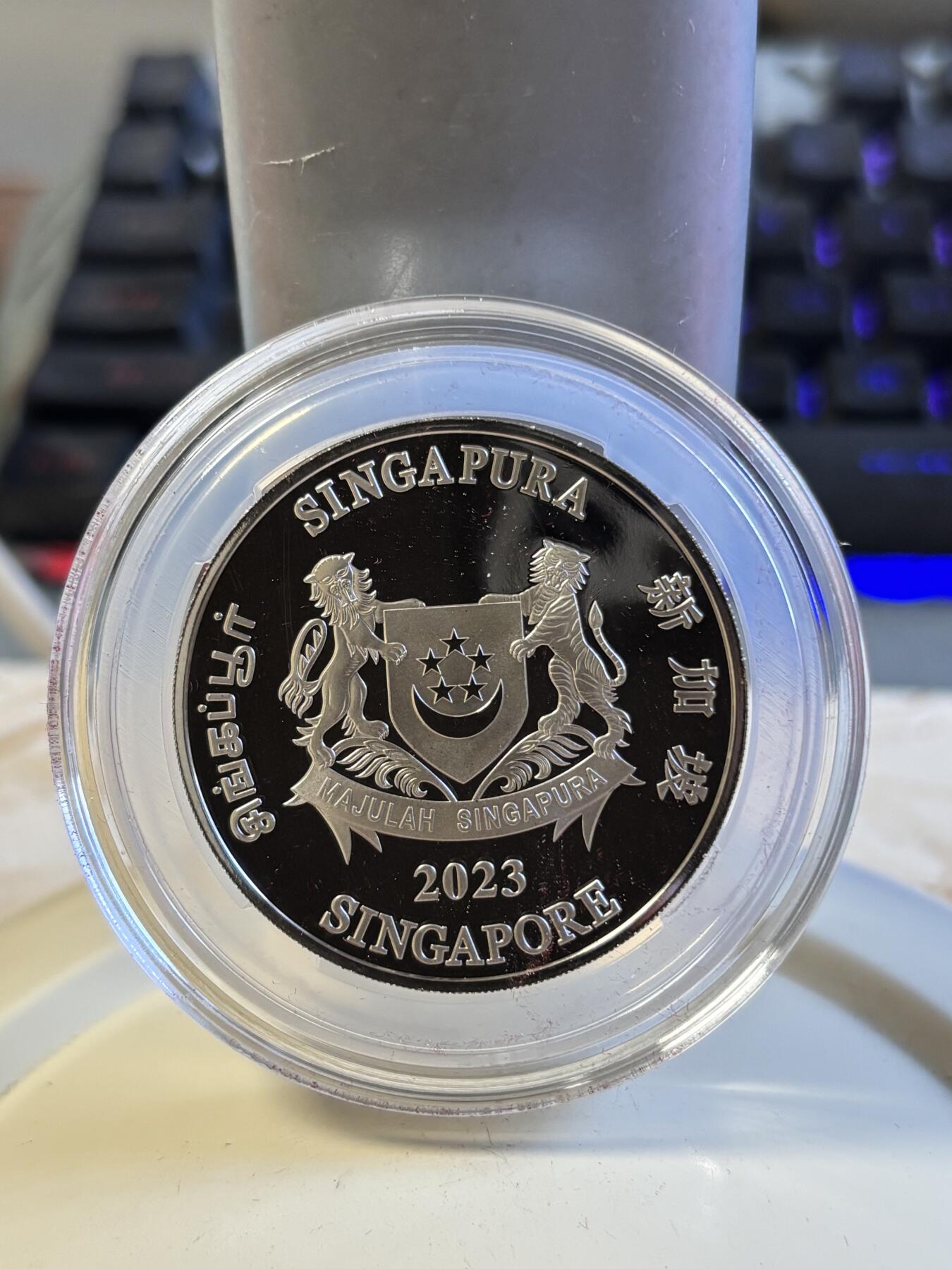 第196期拍卖 新加坡2023年十二生肖兔年铜镍纪念币带盒证书