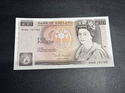 《外钞收藏家》第六百二十六期（精品场）（长期征集拍品、欢迎藏友们联系合作） - 英国D序列10镑 全新 有个叫疑似轻微不绝