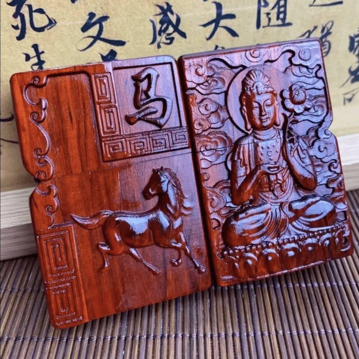 小叶紫檀十二生肖守护神煤油打火机（任选一种）