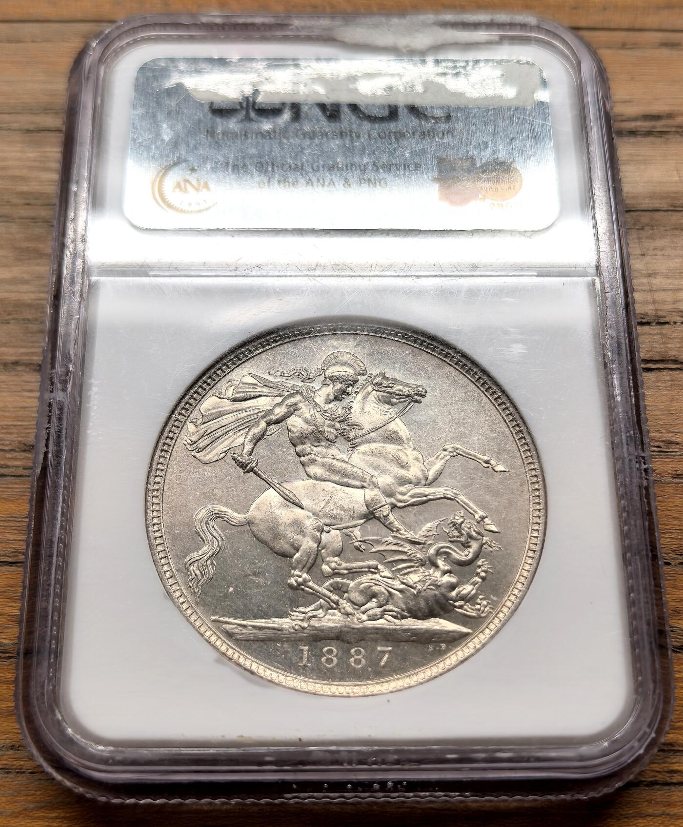 凡希社世界钱币微拍第三百二十二期 1887英国老维高冠克朗NGC-MS63