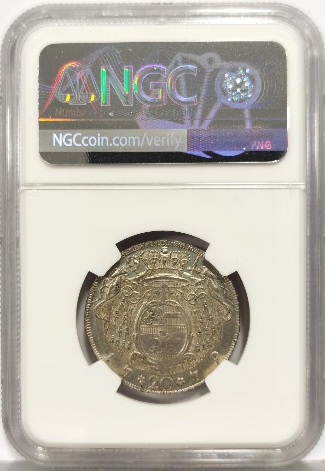 博洋堂世界钱币拍卖第168期（全场包邮） NGC MS62 奥地利萨尔茨堡1779年20克鲁泽银币，麦稀奇首见，NGC冠军分！