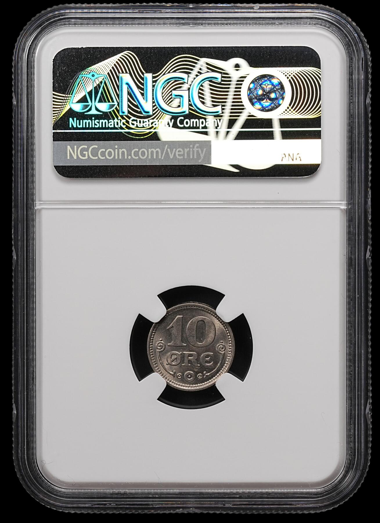 修遠堂世界钱币第111期 NGC MS65 1922年丹麦10欧尔，特年